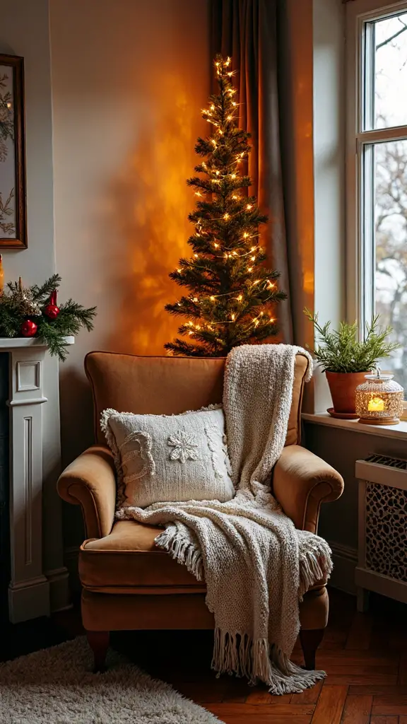 cozy festive relaxing holiday reading nook