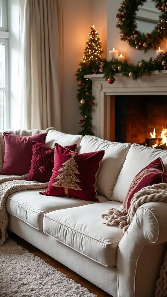 cozy holiday decor with textured layers