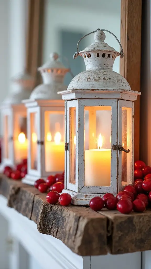 cozy maritime christmas lantern decor