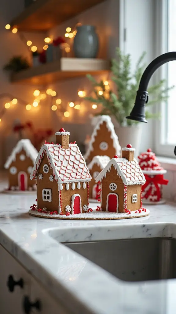 cozy miniature gingerbread holiday village