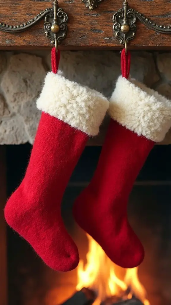cozy nostalgic holiday fireplace decorations