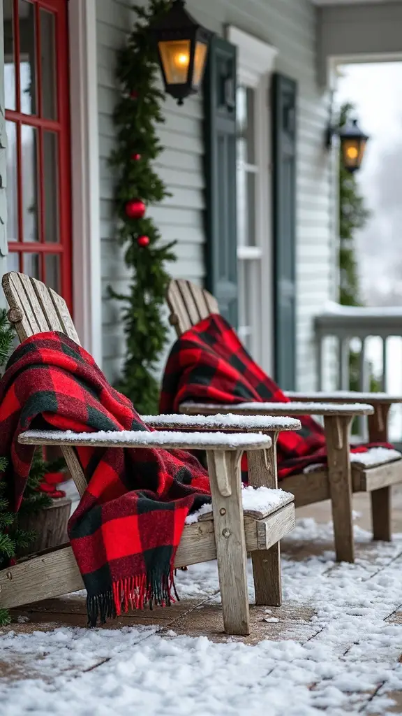 cozy plaid outdoor winter retreats