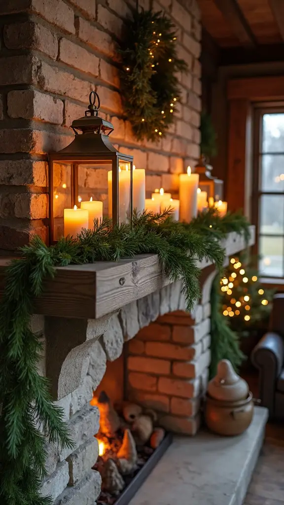 cozy rustic holiday lantern decor