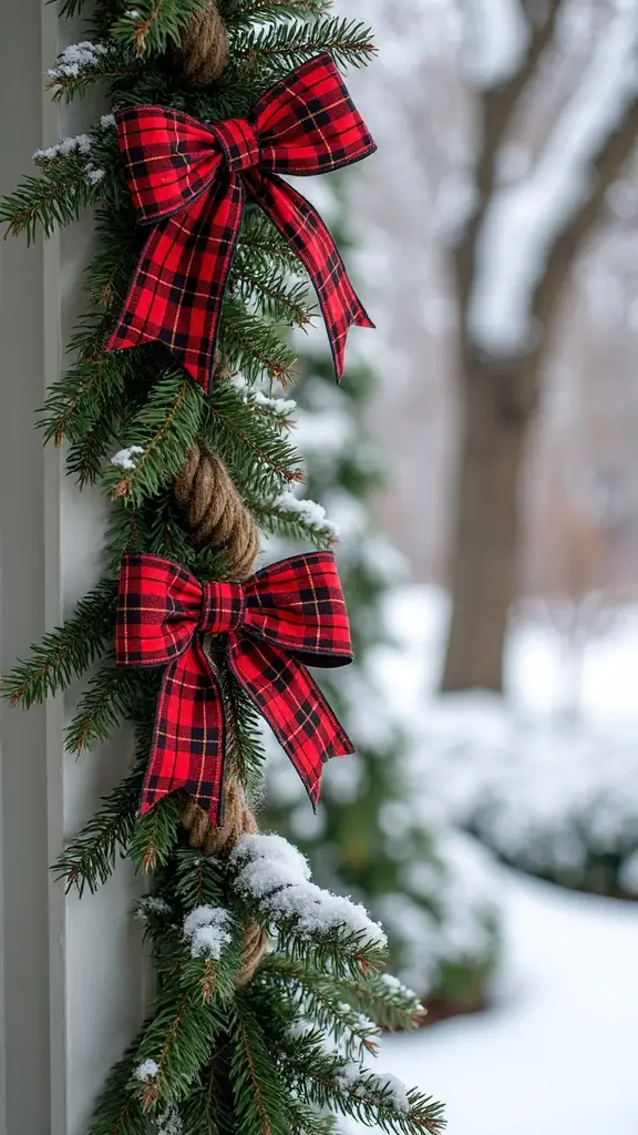cozy rustic plaid flannel bows