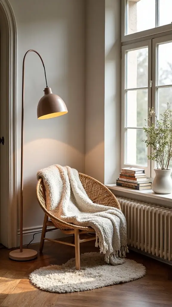 cozy scandinavian comfortable reading nook