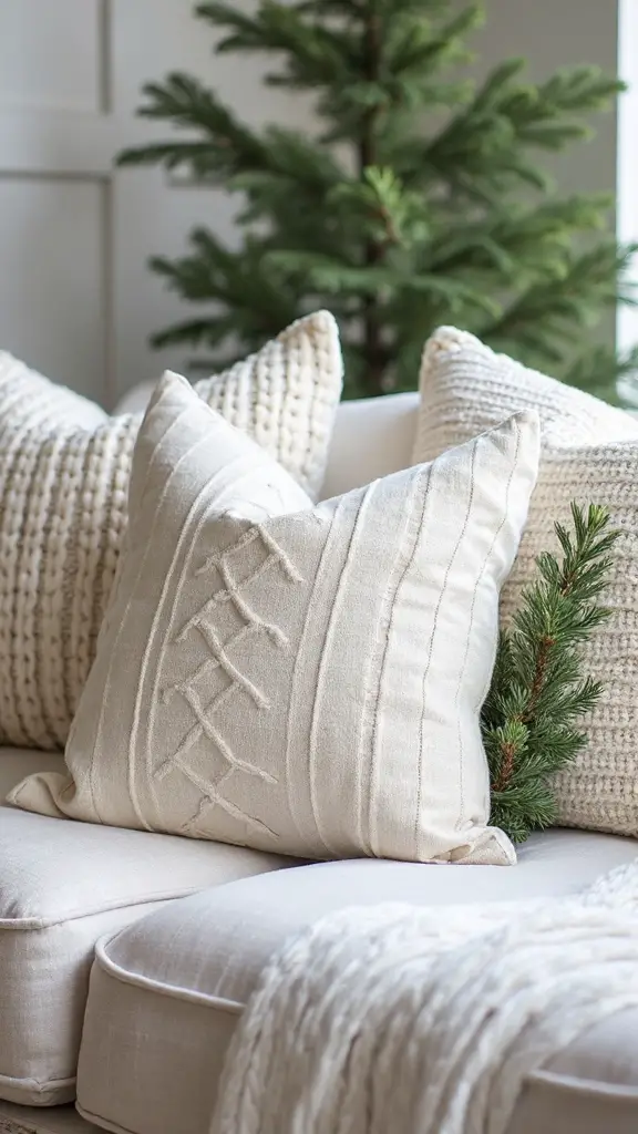 cozy seasonal textured farmhouse pillows
