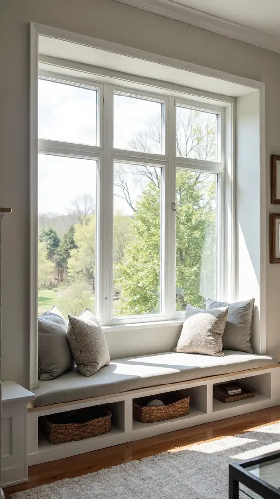 cozy storage packed reading nook