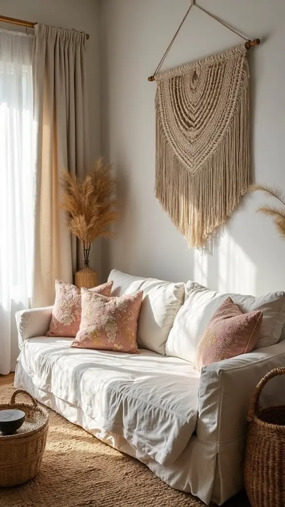 cozy textural boho inspired interior design