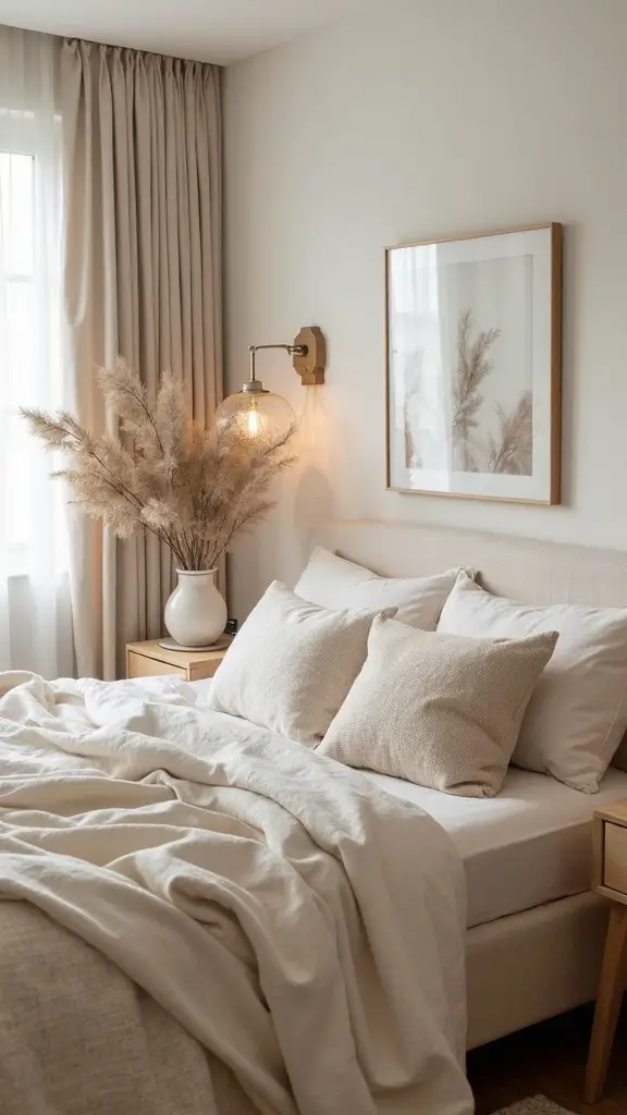 cozy welcoming warm white bedroom