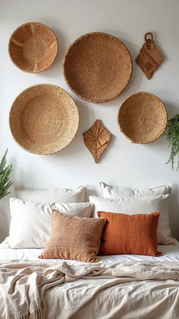 crafted natural baskets artistic wall display