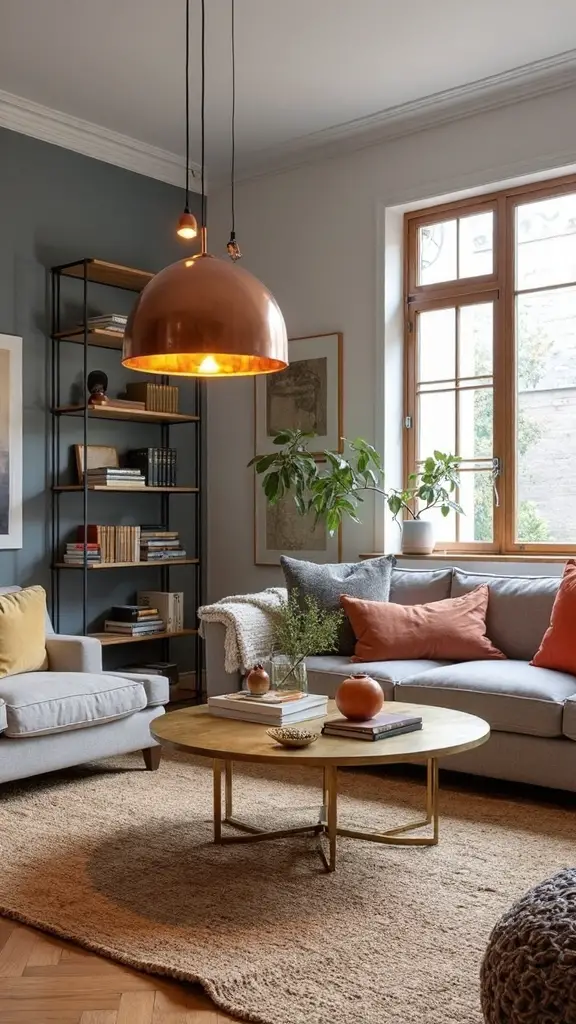 curated metal mix elevates living room