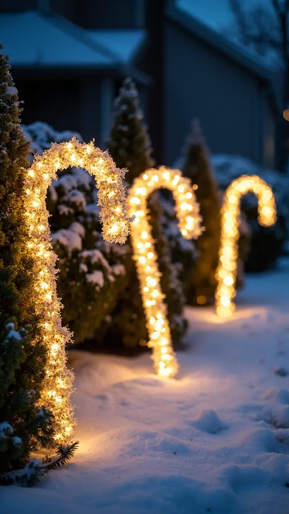 customizable candy cane rope light decor
