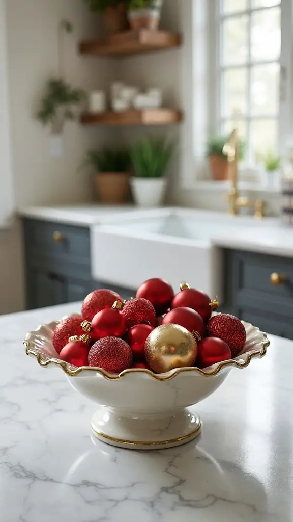 decorative christmas bowl centerpiece arrangement