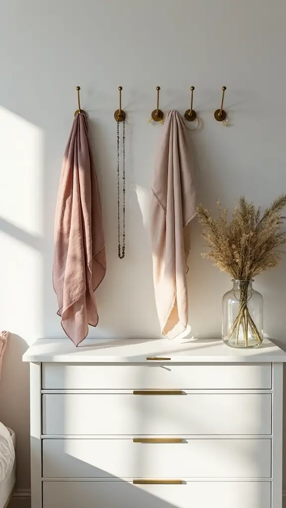 decorative wall hooks organize personalized display