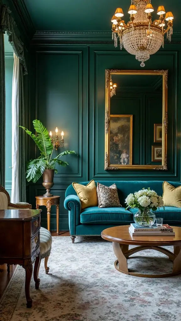 dramatic elegant sophisticated jewel toned interiors