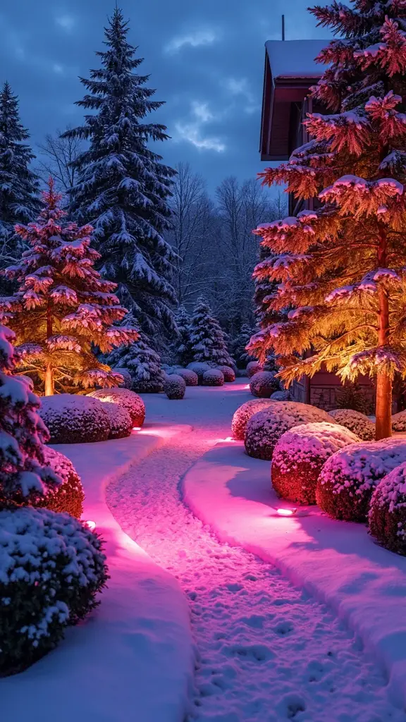 dramatic holiday lighting vibrant colors shine