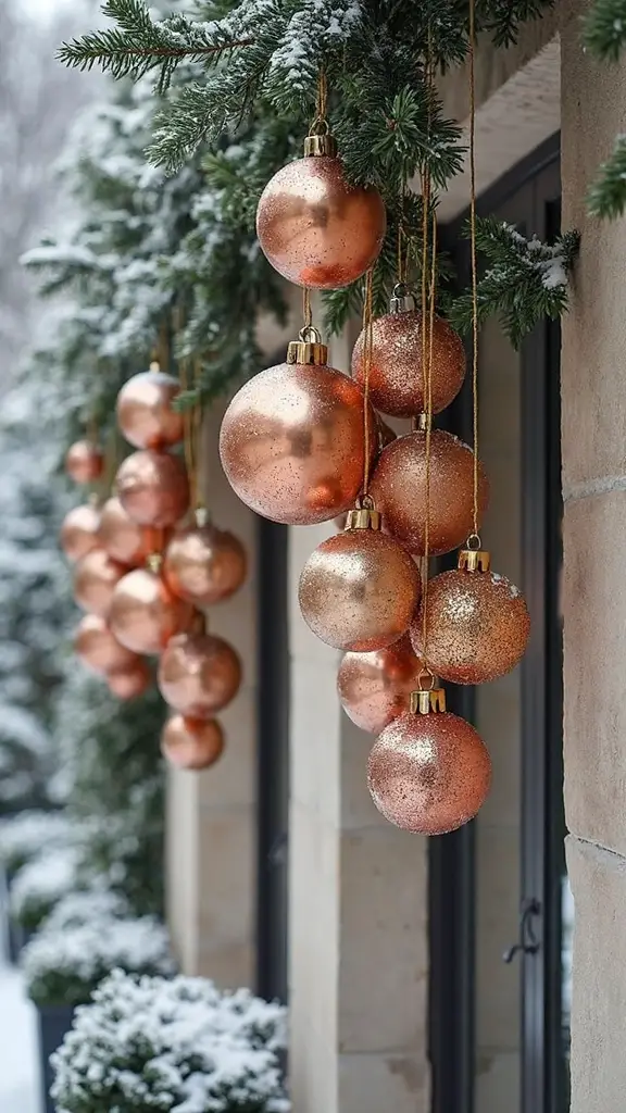 dramatic metallic ornament holiday displays