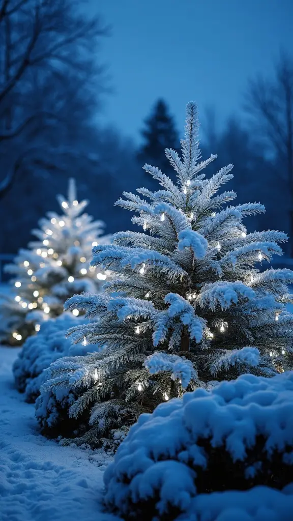 dramatic professional holiday sparkling bush displays