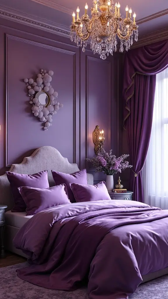 dreamy luxurious purple bedrooms