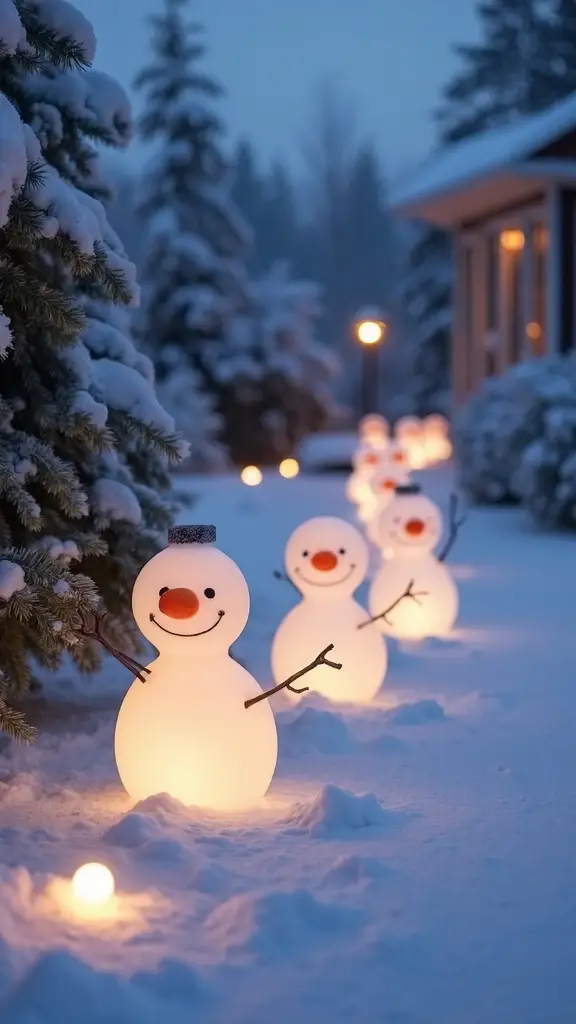 eco friendly milk jug snowman pathway markers