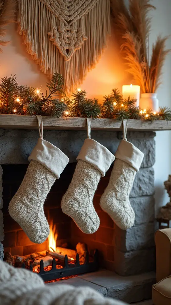 eco friendly sustainable boho natural christmas stockings