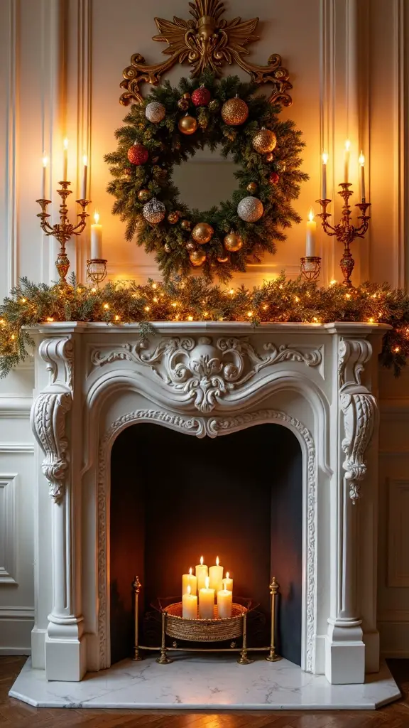elegant christmas mantelpiece decor