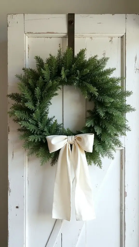elegant farmhouse christmas wreaths with linen