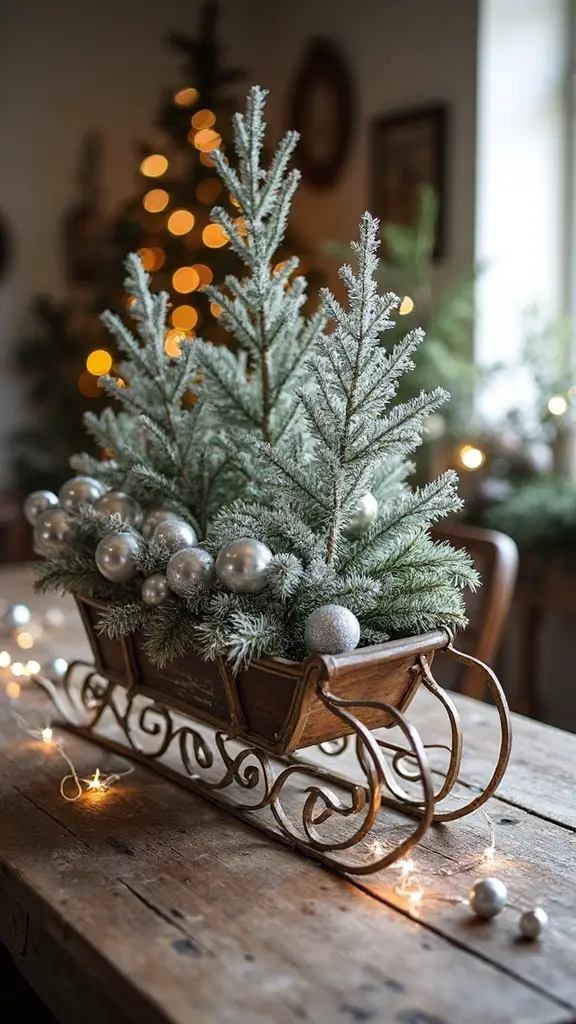 elegant glittering vintage christmas centerpiece