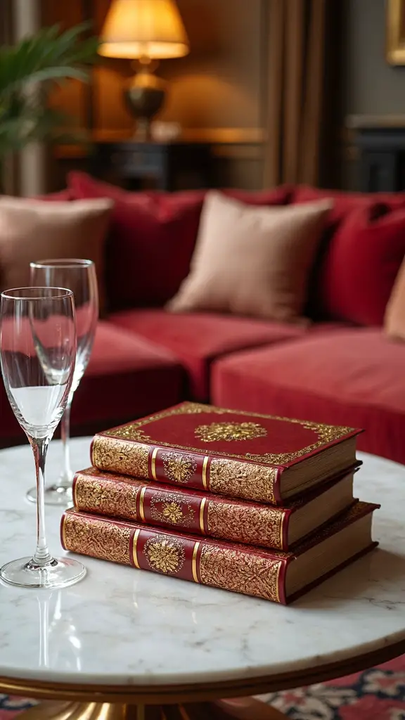 elegant metallic holiday book displays