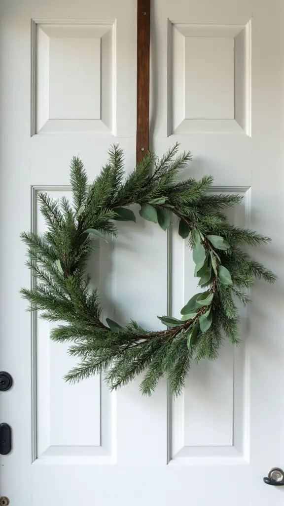 elegant minimalist natural greenery wreath