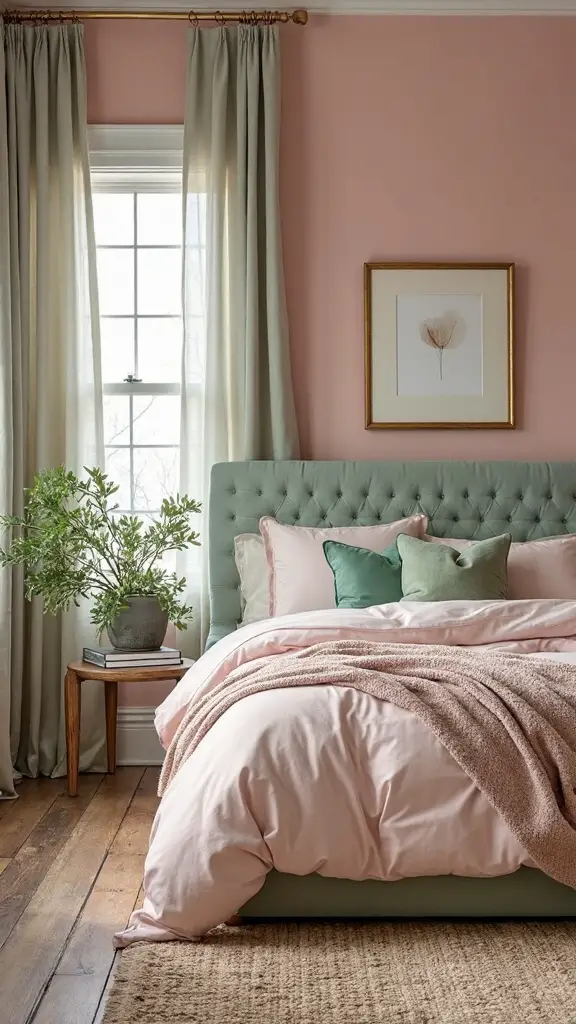 elegant nature inspired pink and green sanctuary