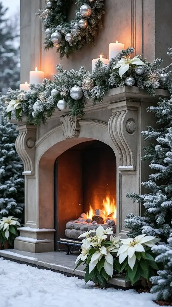 elegant outdoor mantelpiece sculptural displays