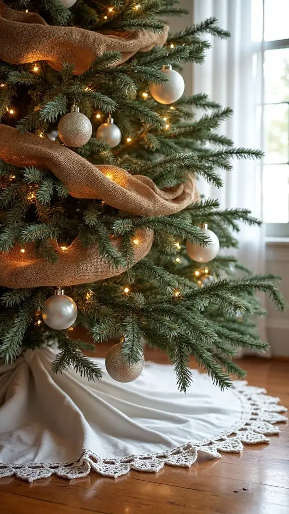 elegant rustic farmhouse christmas tree skirt