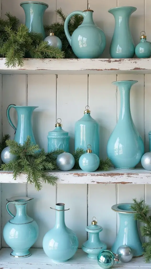 elegant vintage blue milk glass