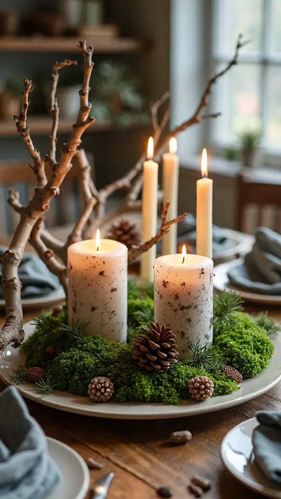 enchanting forest inspired table centerpiece