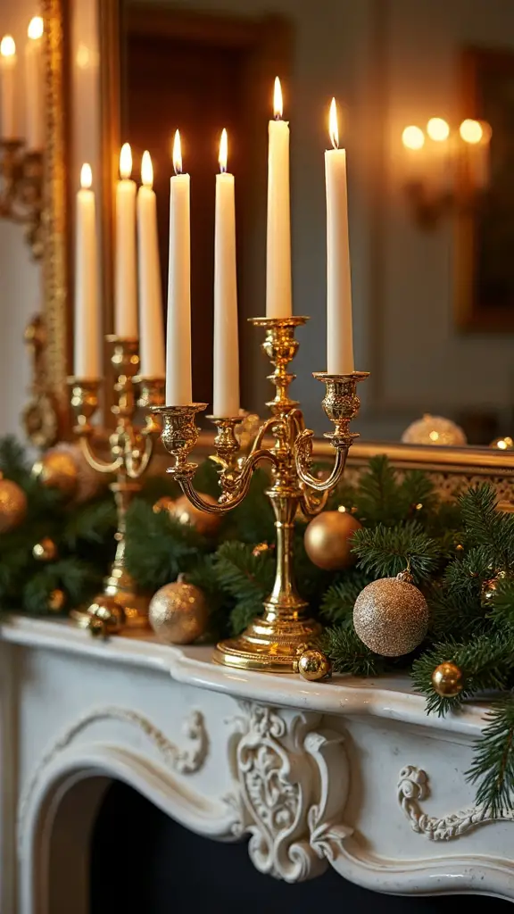 enchanting gold candelabras cozy ivory candles