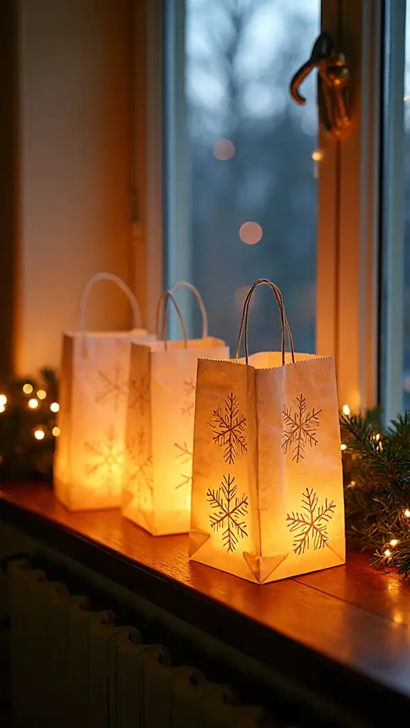 enchanting paper bag luminaries with cut outs