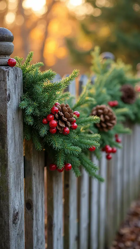 enchanting rustic festive natural fence decor