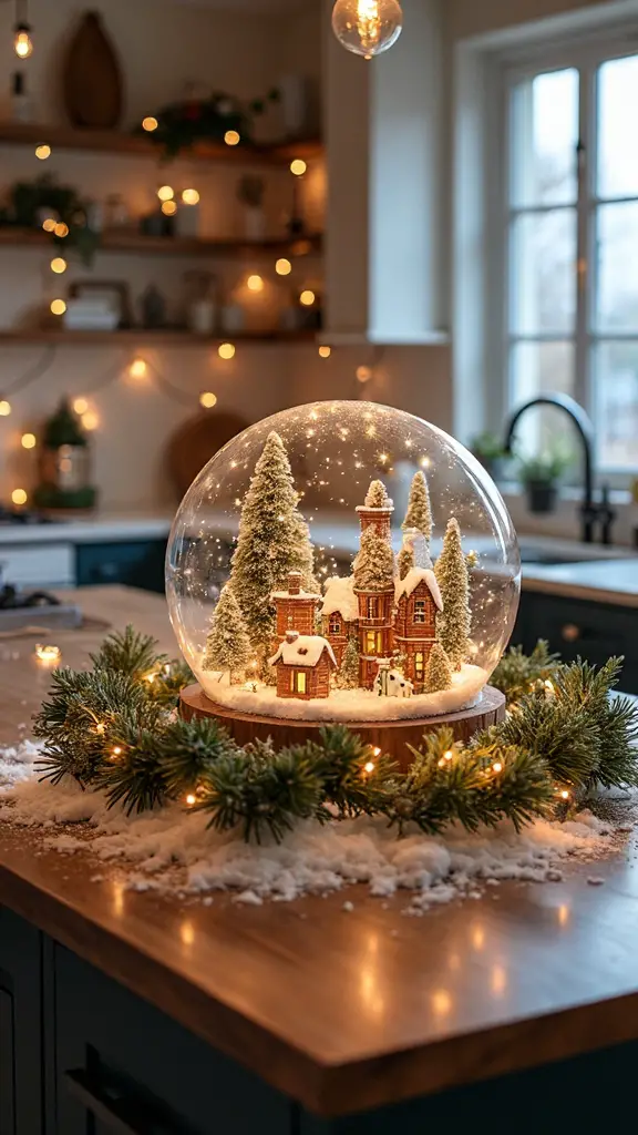 enchanting tabletop snow globe village