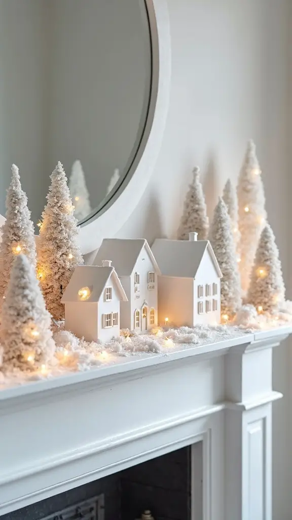 enchanting winter village ceramic display