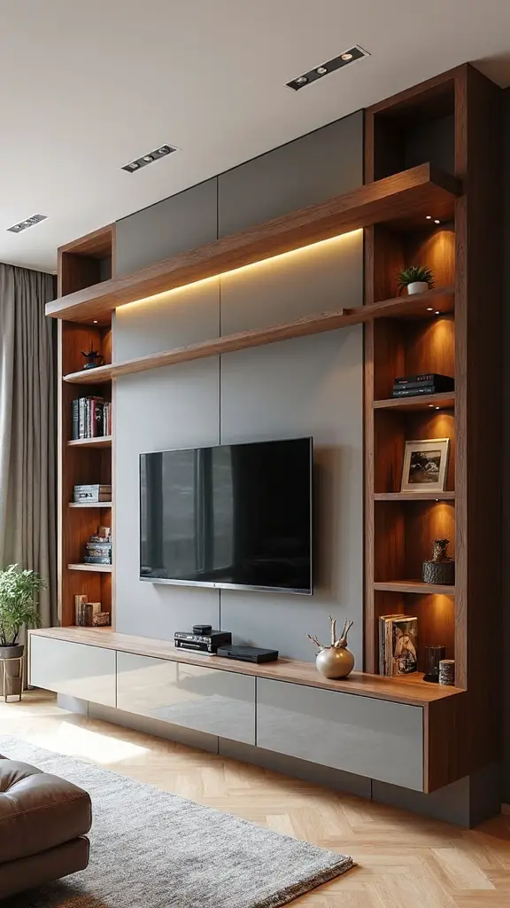 entertainment center wall storage
