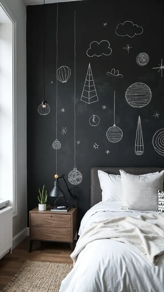 evolving interactive functional chalkboard art