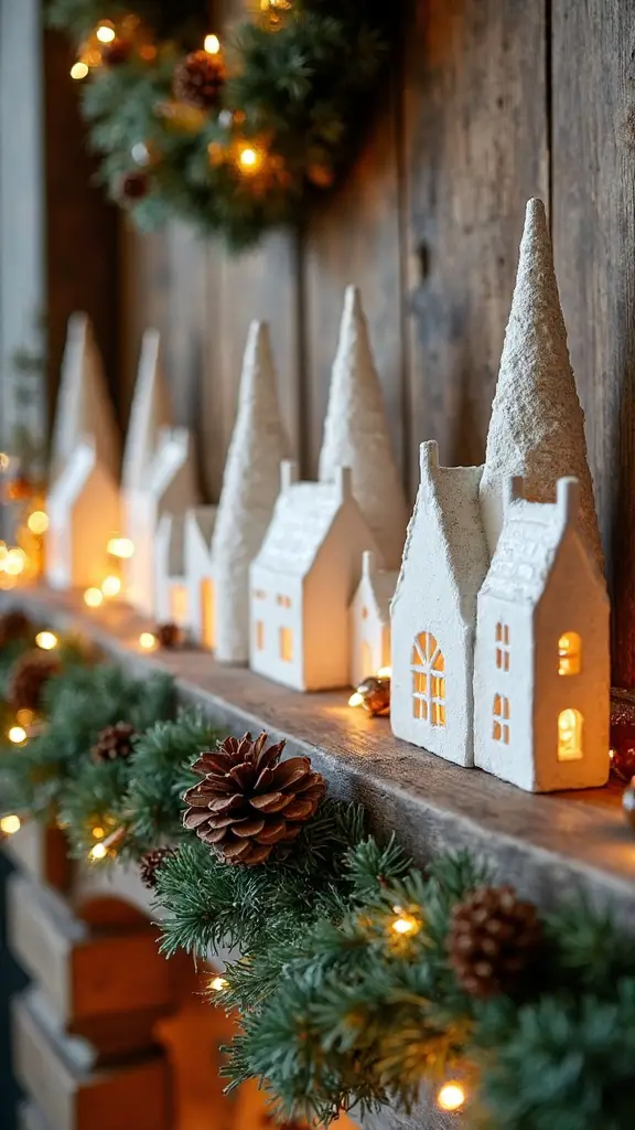 farmhouse ceramic christmas village display