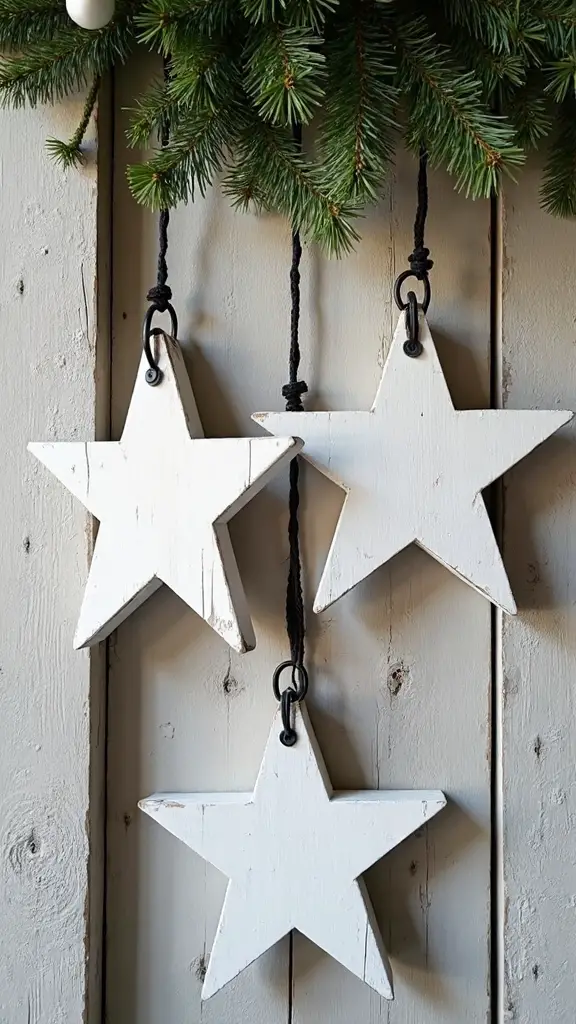 farmhouse chic wooden star wall decor