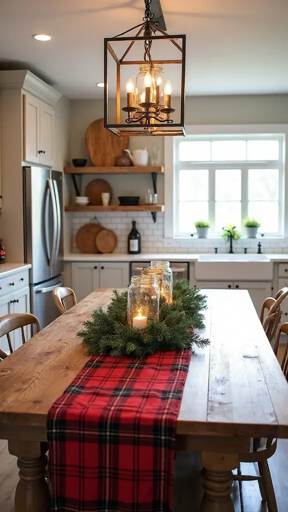 farmhouse christmas inspired kitchen island