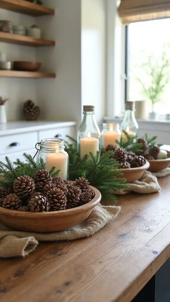 farmhouse christmas kitchen vignette decor
