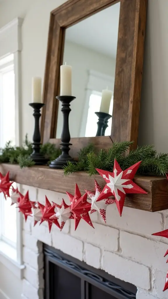 farmhouse christmas mantel decor focal point