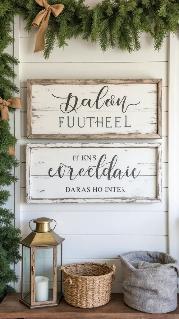 farmhouse christmas rustic wooden signs