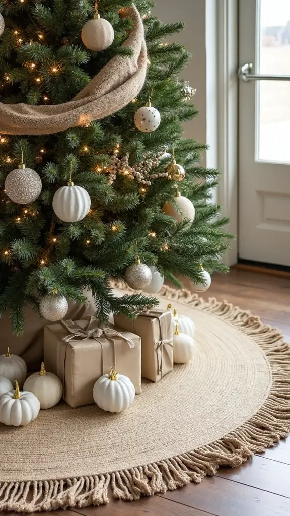 farmhouse christmas tree skirt fringe