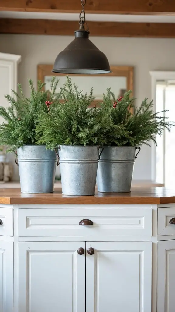 farmhouse rustic greenery display charm